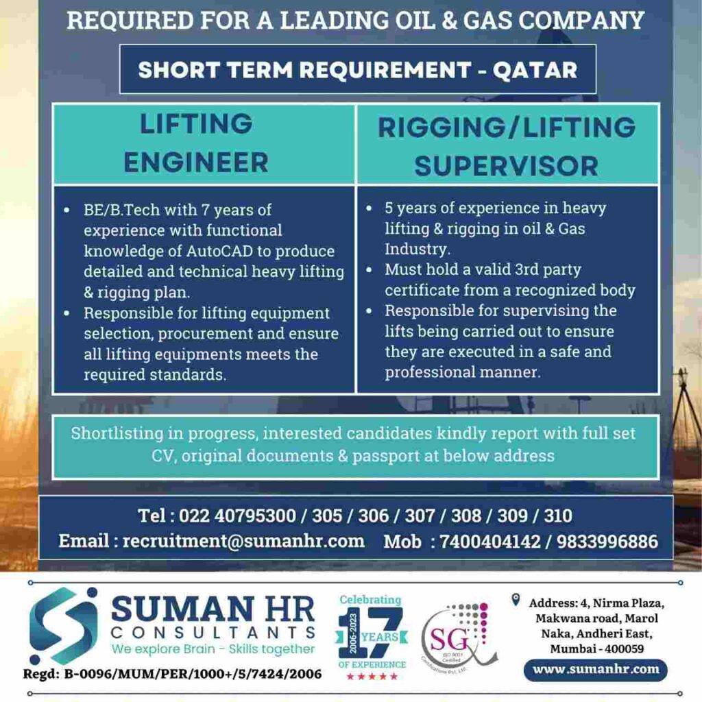 REQUIRED FOR A LEADING OIL GAS COMPANY GulfJobPaper Abroad