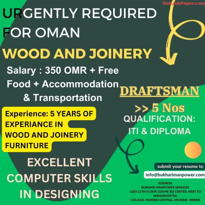 Urgent Job Opening in Oman: Wood and Joinery