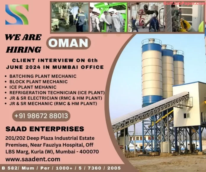 Job opportunities in Oman for various mechanic and technician roles