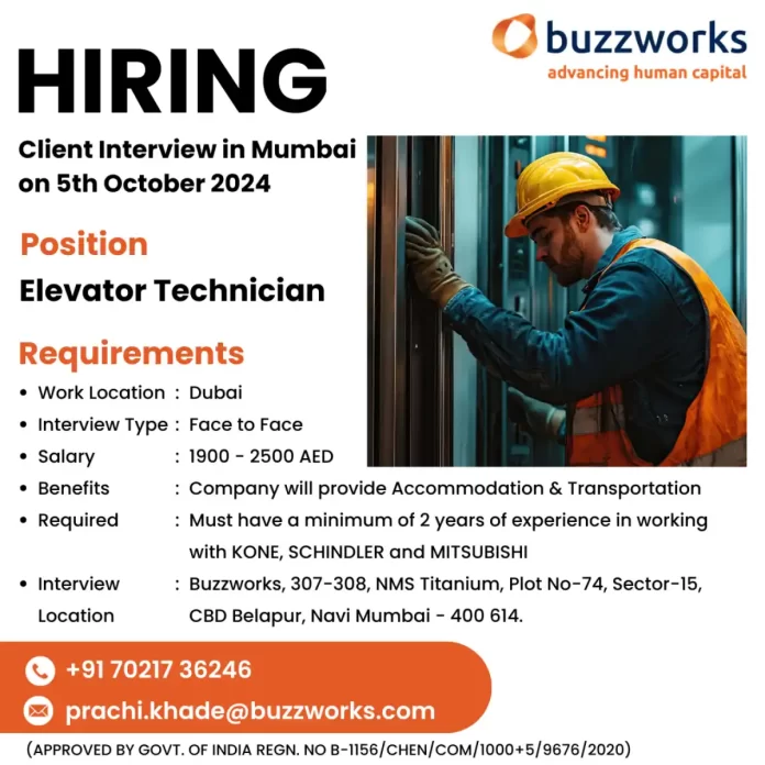 Elevator Technicians Job