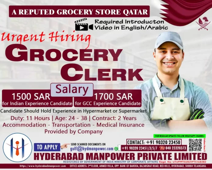 Hiring for Grocery Clerk