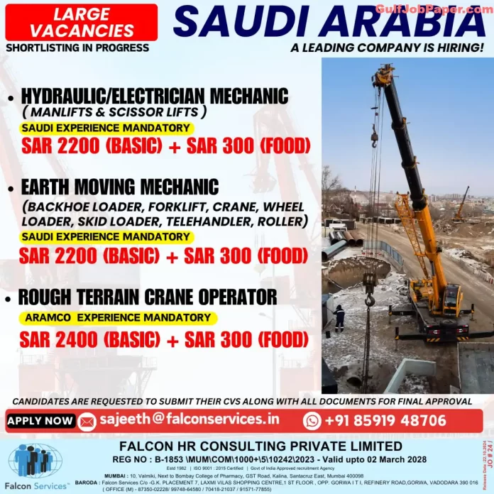 Vacancy for Mechanics and Crane Operators