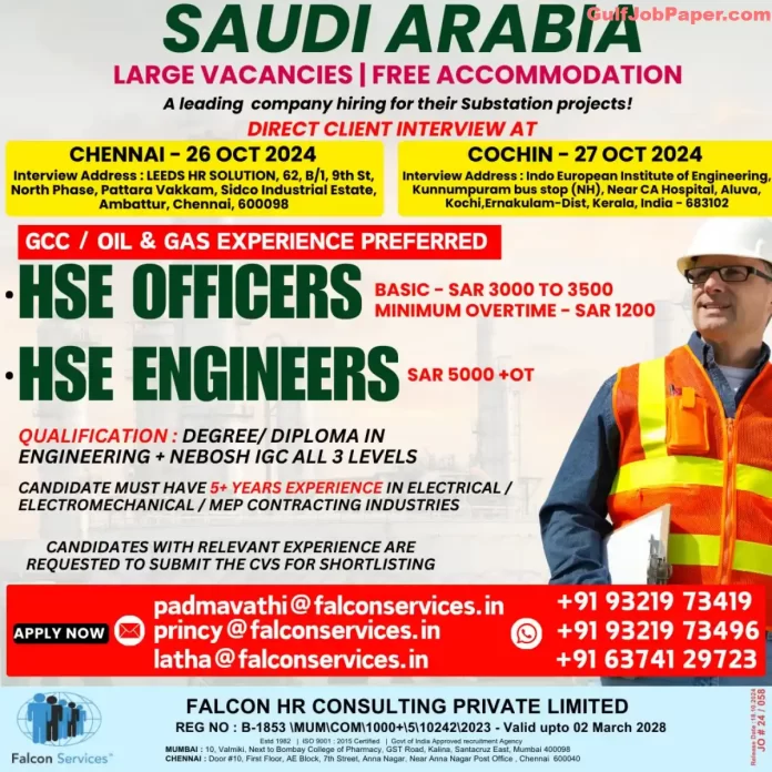 Jobs for HSE Officers and Engineers