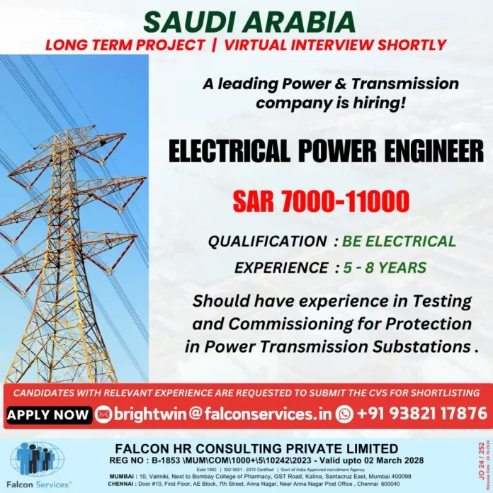 Hiring Electrical Power Engineer