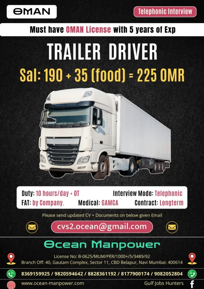 Hiring for Trailer Drivers