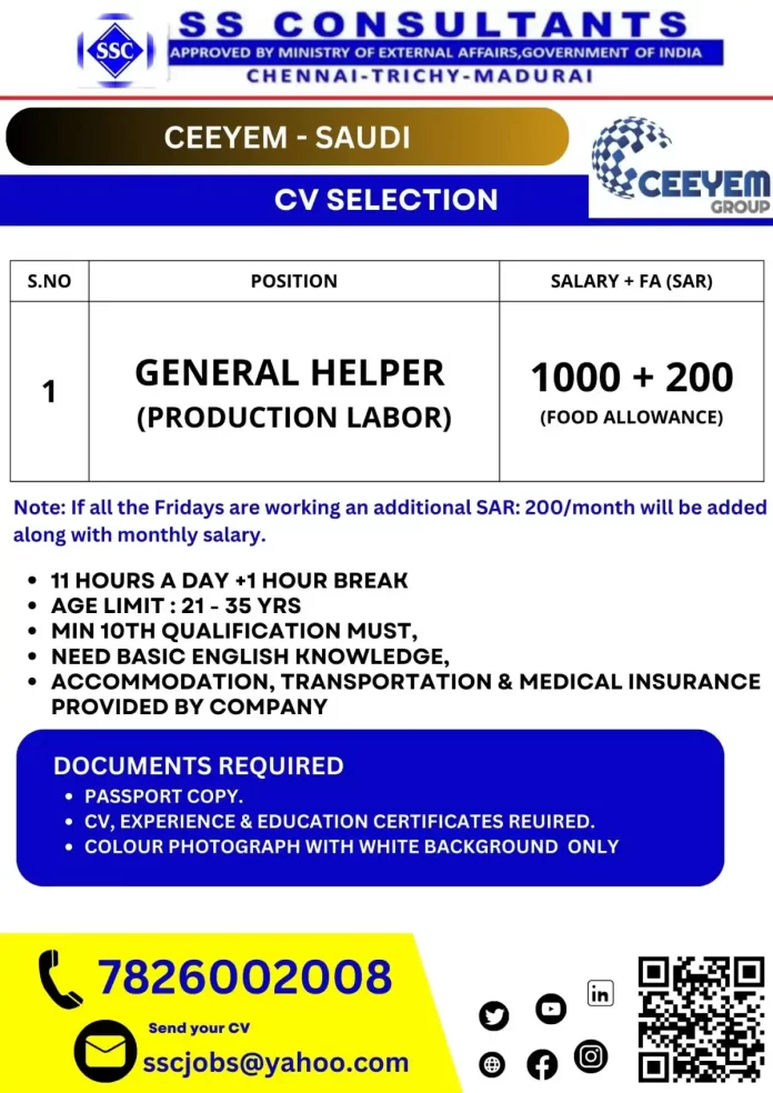 Hiring for General Helper