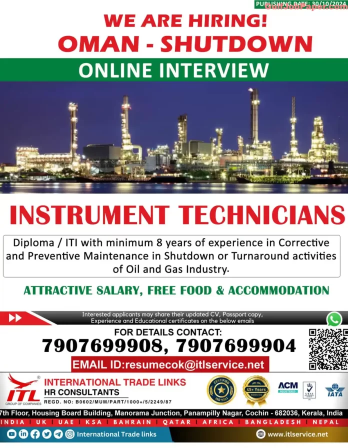 Hiring Instrument Technicians for Shutdown