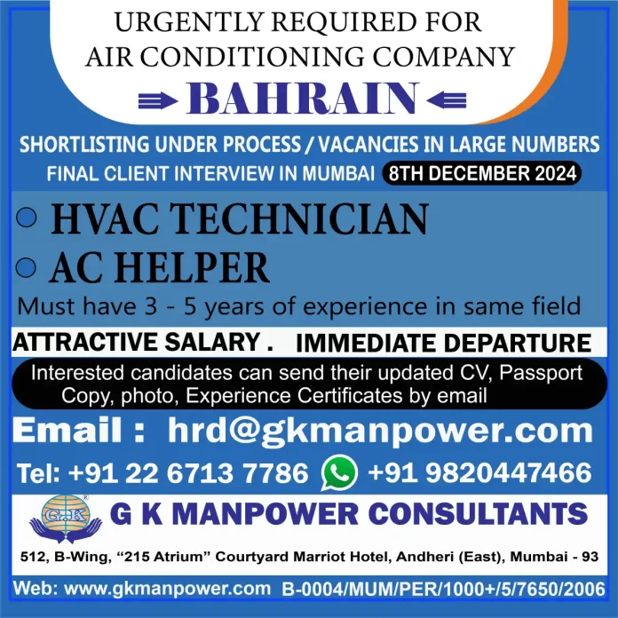 Hiring HVAC Technicians and AC Helpers