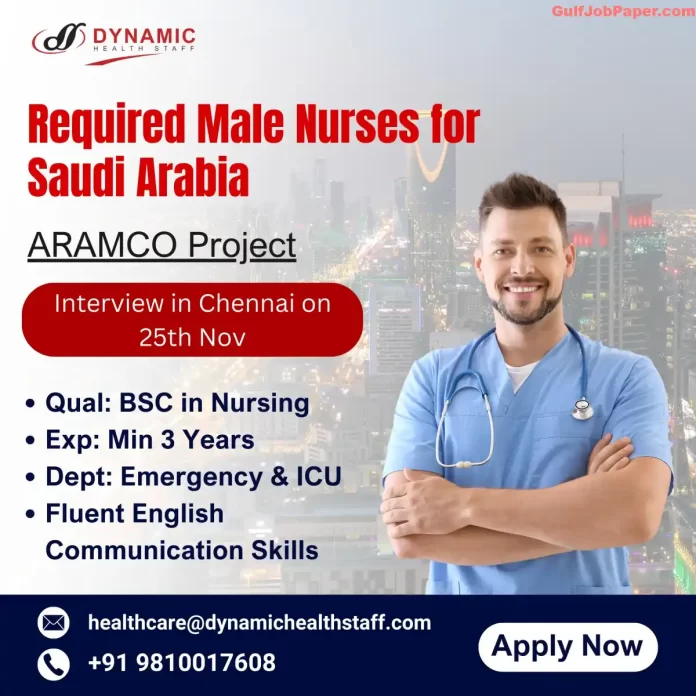 Hiring Male Nurses for Aramco Project