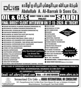 Vacancies for Oil and Gas Project