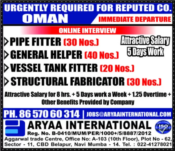 Urgent Job Openings in Oman