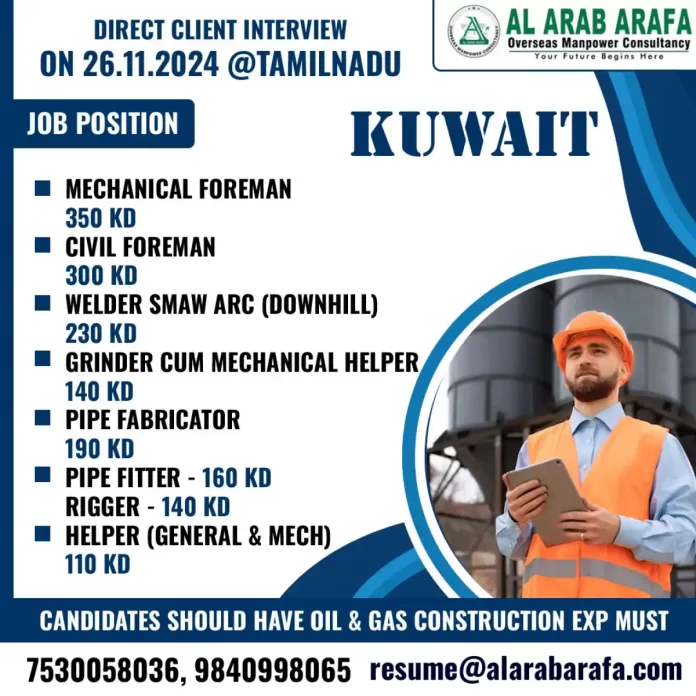 Hiring for Oil and Gas Construction Jobs