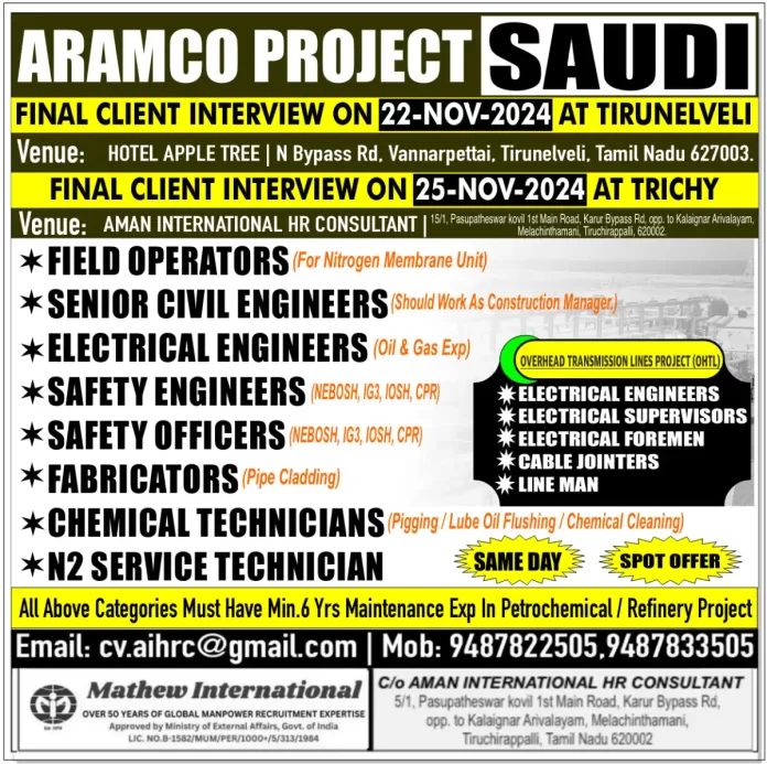 Job for ARAMCO Project