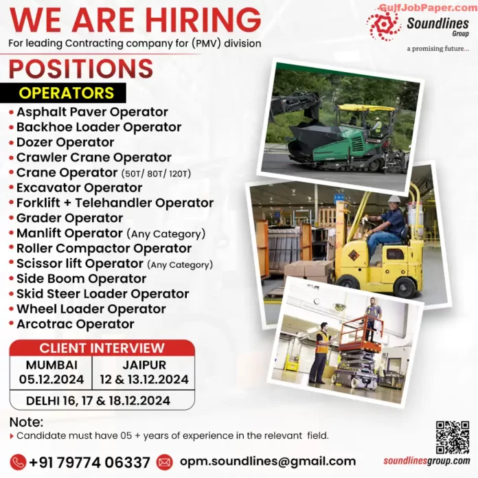 Hiring Skilled Operators