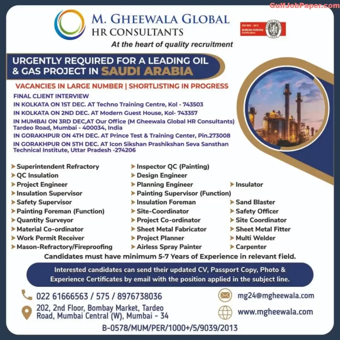 Hiring for Leading Oil and Gas Project