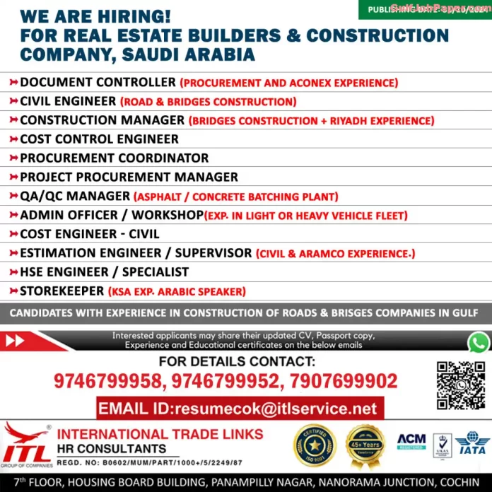 Hiring for Construction Roles in Saudi