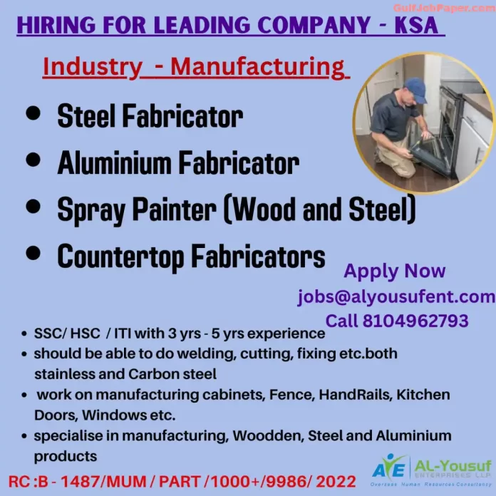 Hiring for Fabricators and Spray Painters