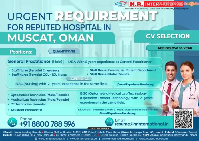 Requirement for Medical Staff in Muscat