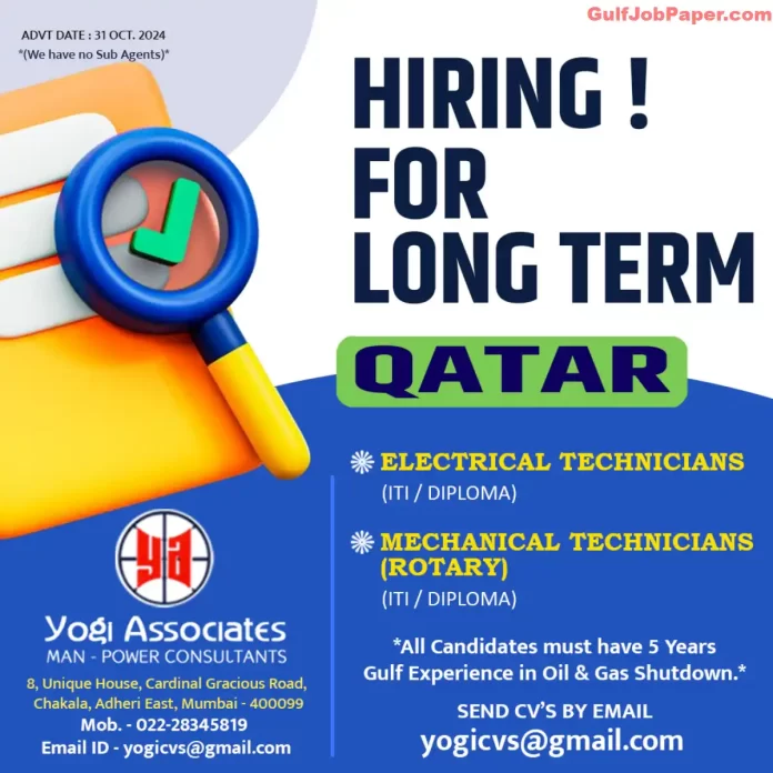 Job for Electrical and Mechanical Technicians