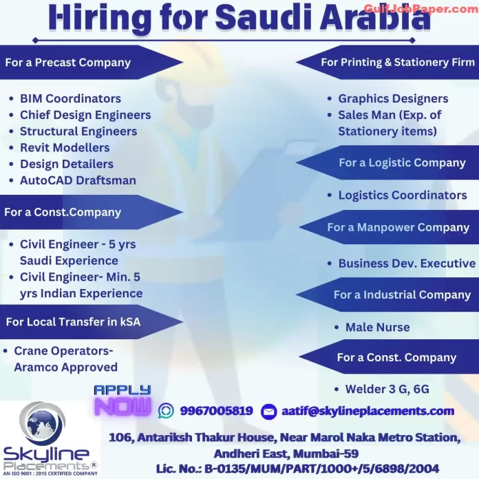 Multiple Job Openings in Saudi