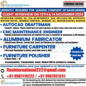 Urgent Hiring for Leading Company in KSA