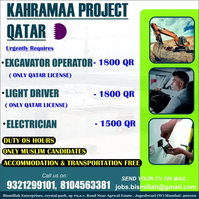 Urgent Hiring for KAHRAMAA Project