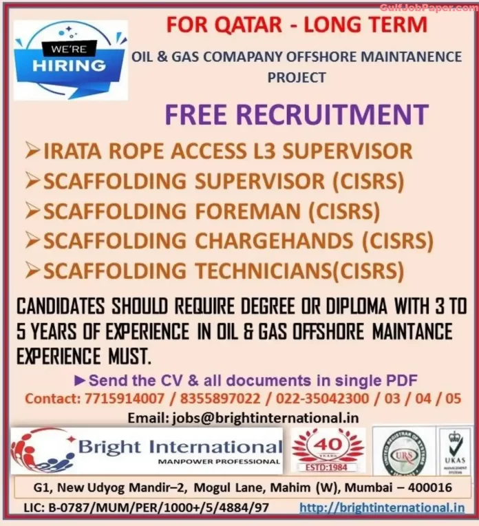 Hiring for Scaffolder in Qatar