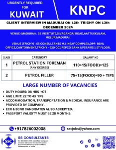 Hiring for Kuwait KNPC Project