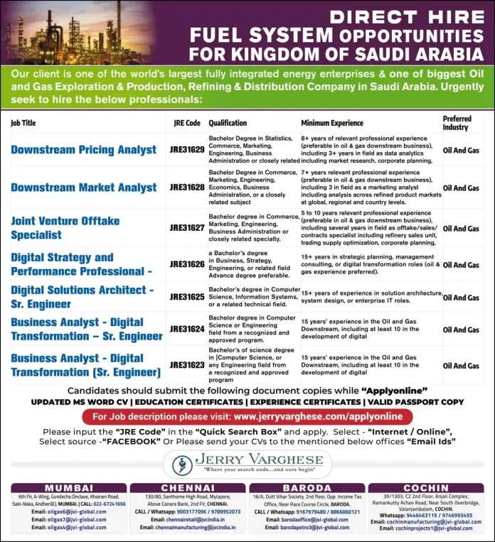 Direct Hiring for Fuel System Opportunities