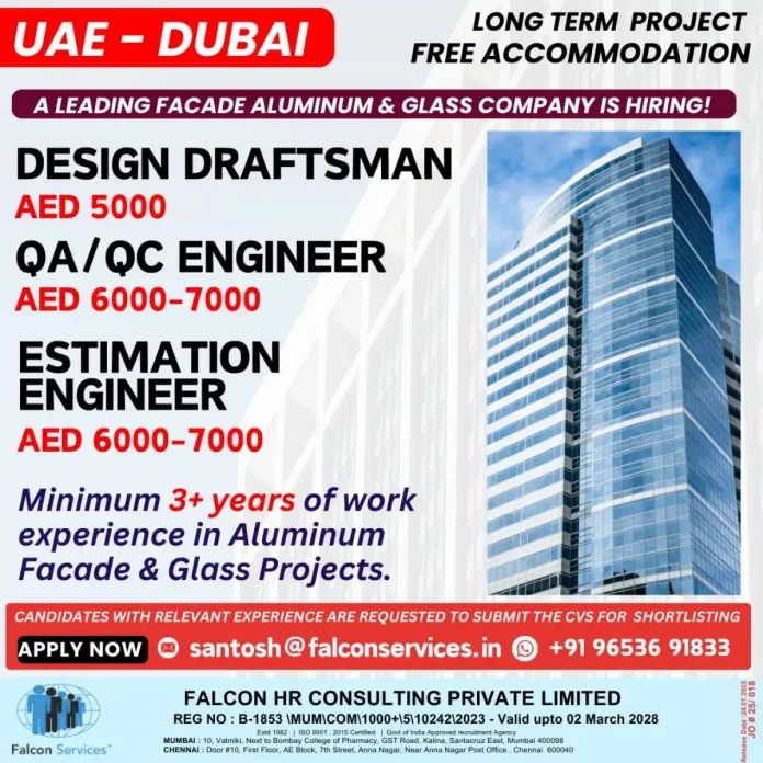 Job Openings in Dubai for Aluminum Facade