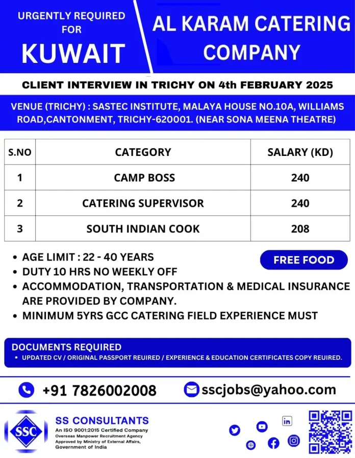 Kuwait Catering Jobs