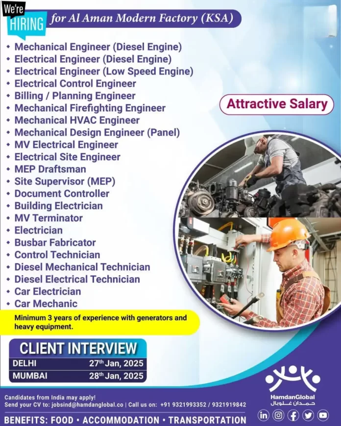 Hiring for Al Aman Modern Factory