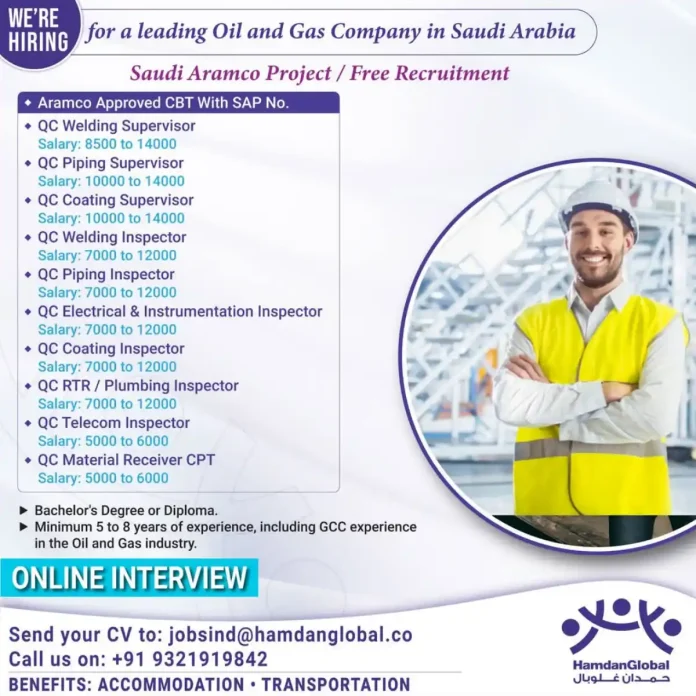 QC Supervisor Jobs in Saudi Arabia