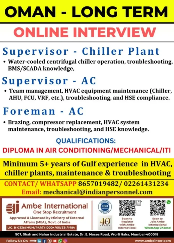 HVAC Jobs in Oman