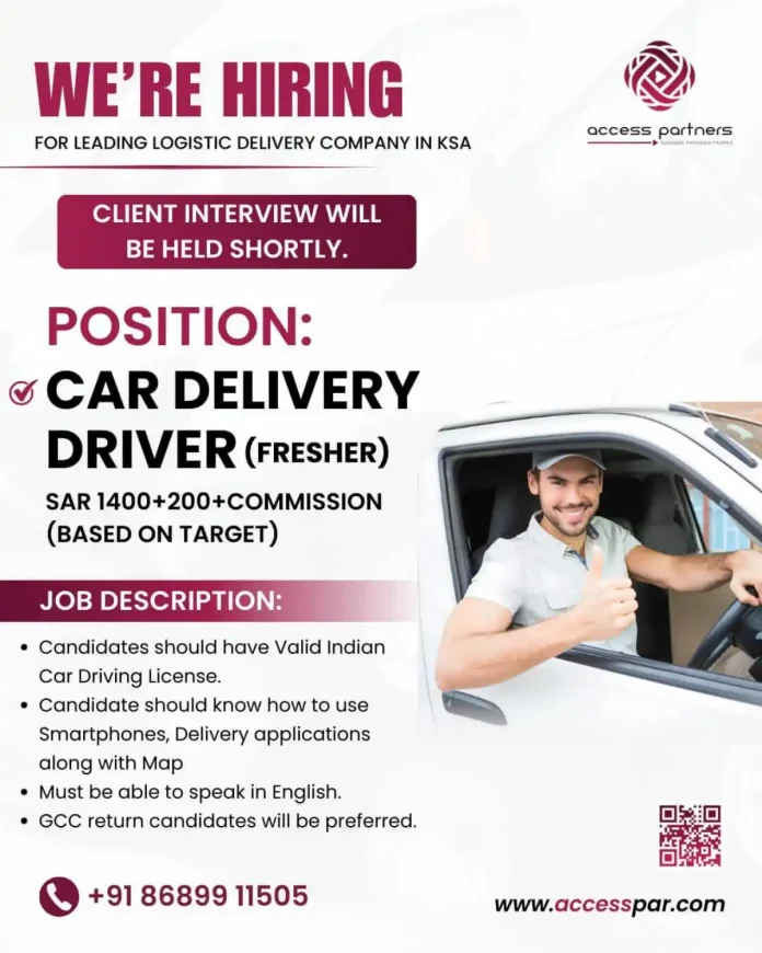 Saudi Arabia Driver Jobs for Freshers