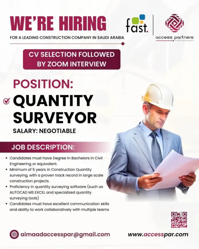 Quantity Surveyor Jobs in Saudi Arabia