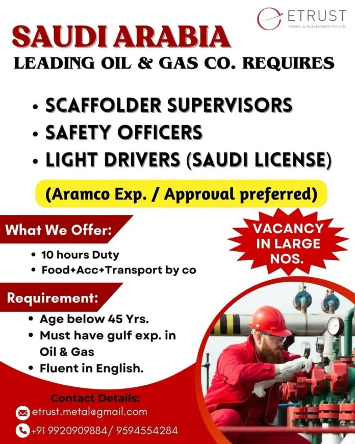 Scaffold Supervisor Jobs in Saudi Arabia