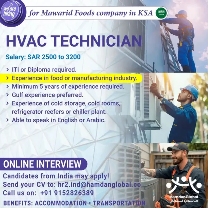 HVAC Technician Jobs in Saudi Arabia