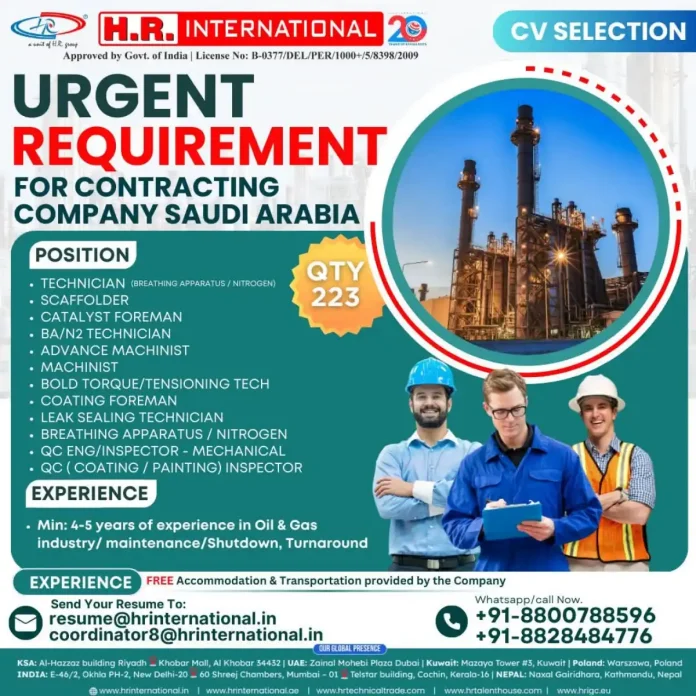 Technicians jobs in Saudi Arabia