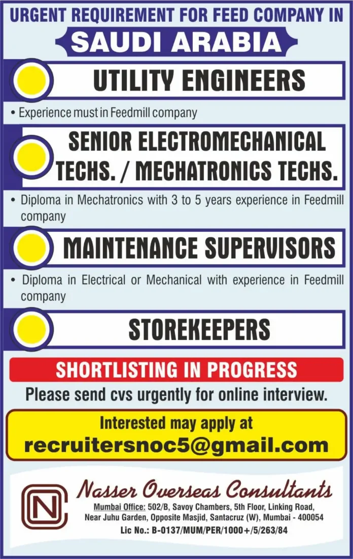 Storekeeper Jobs in Saudi Arabia