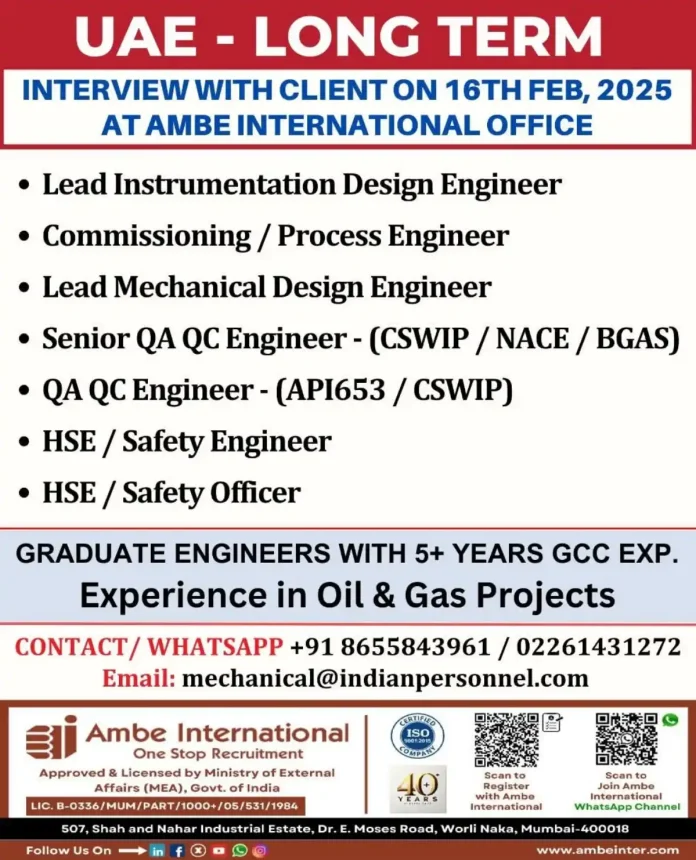 Oil and Gas Jobs in UAE