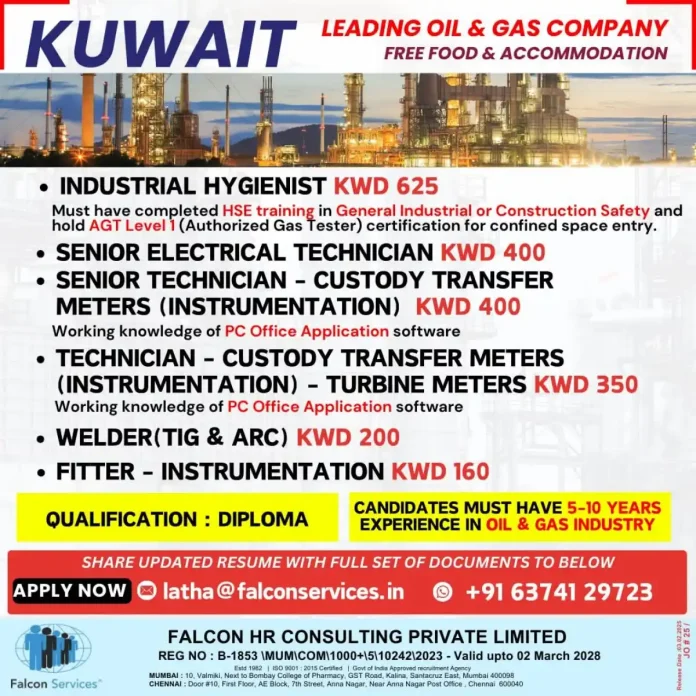 Hiring for Oil and Gas Jobs in Kuwait