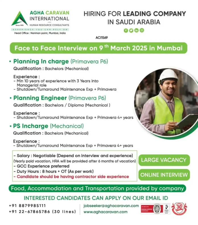 Mechanical Jobs in Saudi Arabia