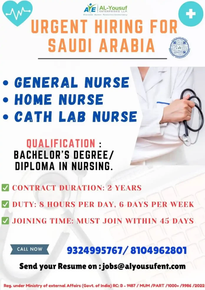 General Nurse Jobs in Saudi Arabia