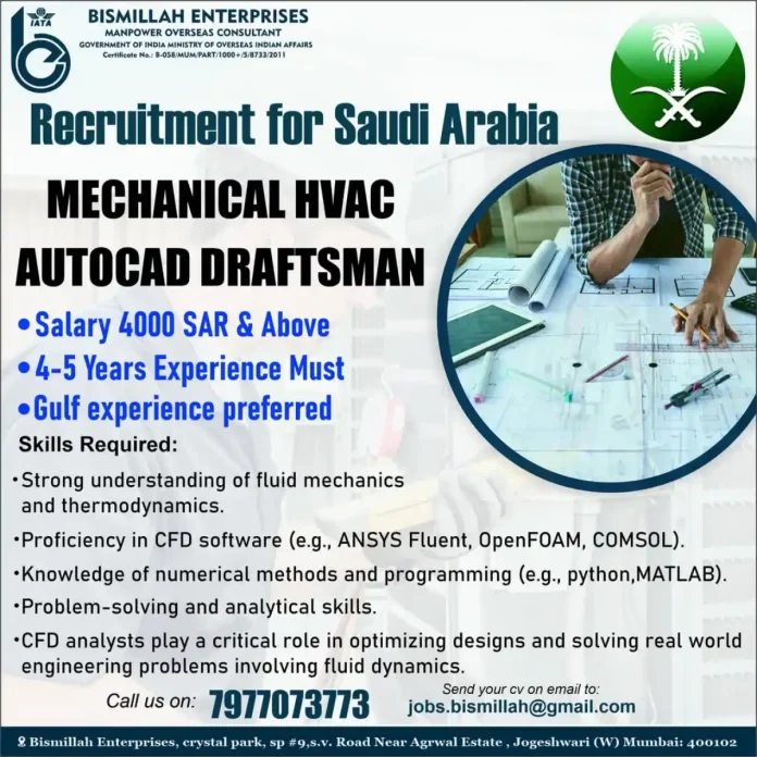 Hiring for Mechanical HVAC AutoCAD Draughtsman